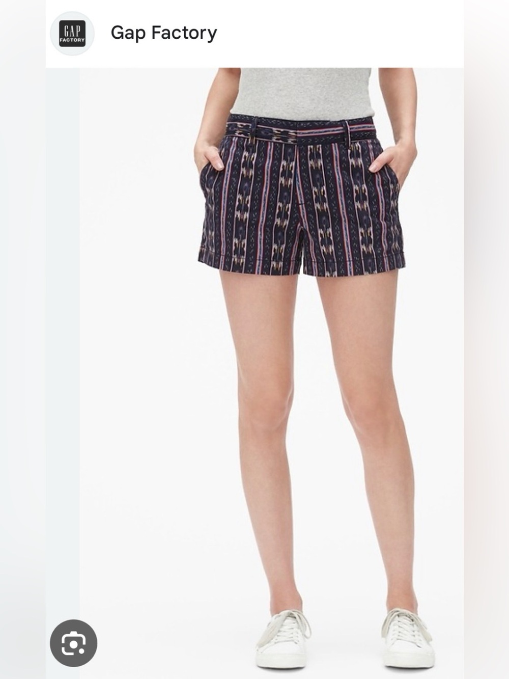 GAP Navy Aztec Stripe Women's Shorts with Pink Accents